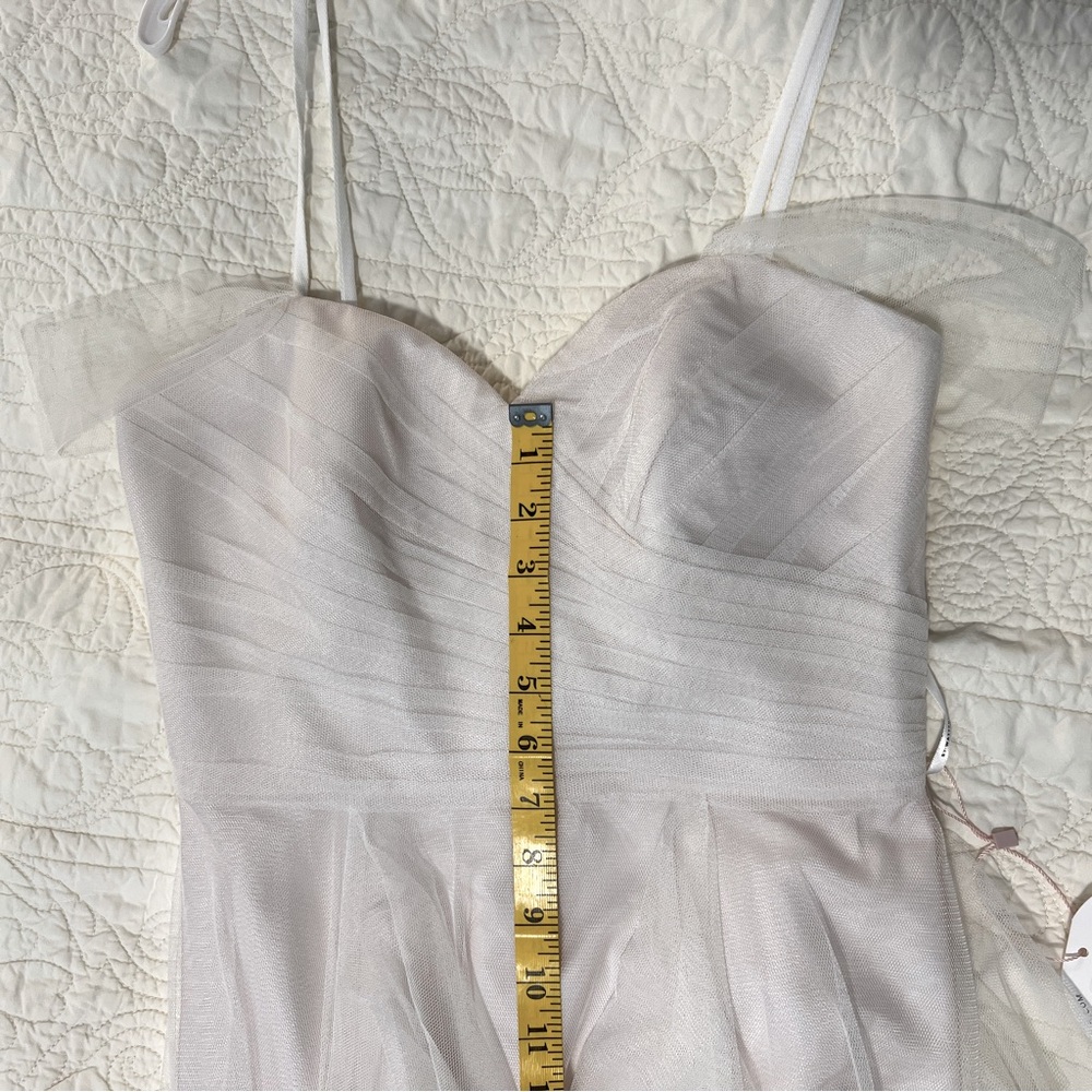 A-line Off-Shoulder Wtoo by Watters Moore Dress Gown Ivory Blush Size S 2/4 - Picture 15 of 15